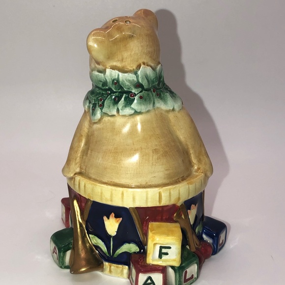 Fitz & Floyd Old FASHION CHRISTMAS Salt & Pepper Shakers Rocking Horse And Bear - Picture 5 of 13